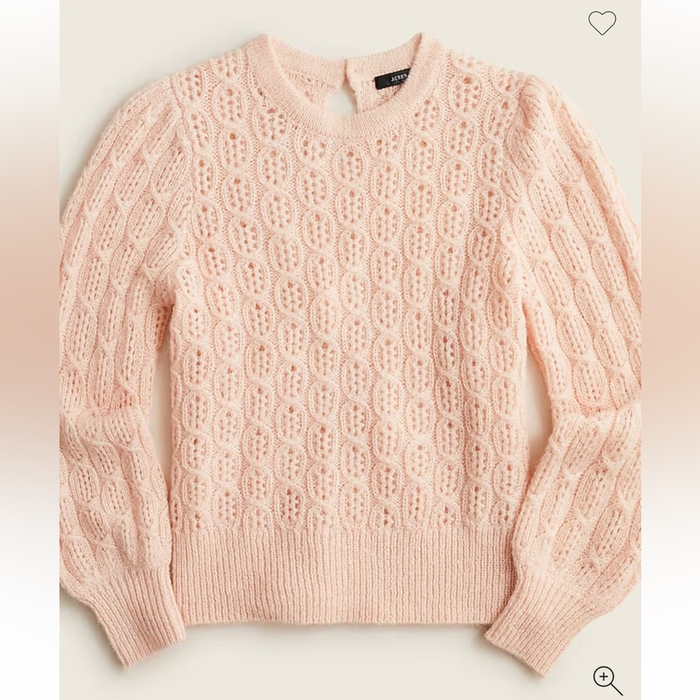 J.Crew Balloon Sleeve Cable Knit Sweater